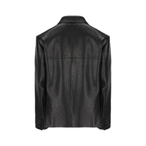 Prada Single-Breasted Long-Sleeved Leather Jacket
