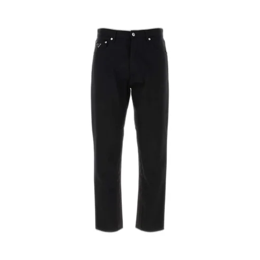 Prada Logo Patch Straight Leg Jeans