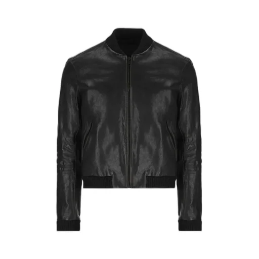 Prada Long-Sleeved Zipped Leather Bomber Jacket