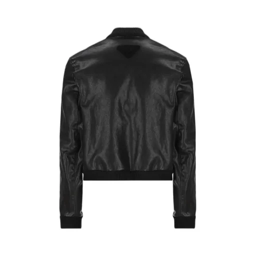 Prada Long-Sleeved Zipped Leather Bomber Jacket