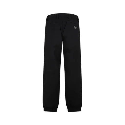 Prada Logo Plaque Straight-Leg Trousers