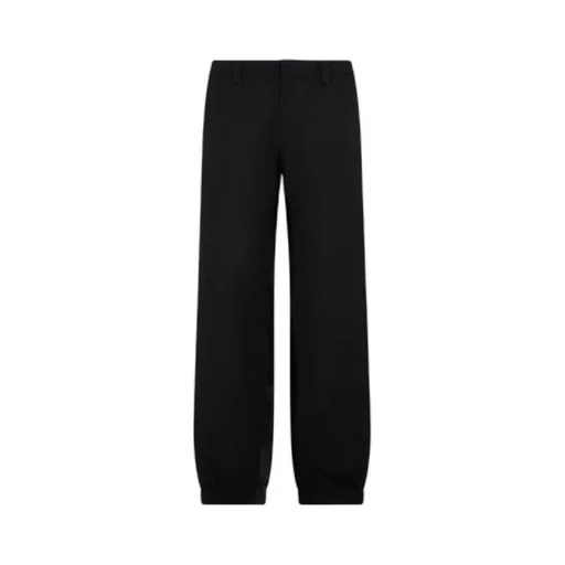 Prada Logo Plaque Straight-Leg Trousers