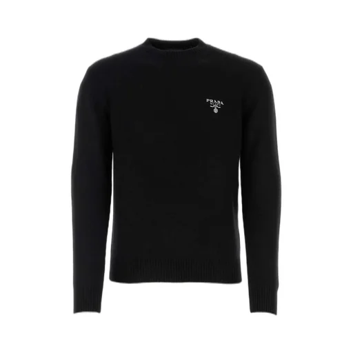 Prada Logo Embroidered Crewneck Knit Sweater