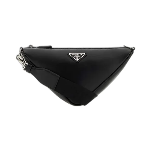Prada Triangle Logo Zipped Messenger Bag