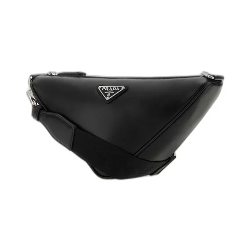 Prada Triangle Logo Zipped Messenger Bag
