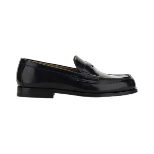 Prada Logo-Triangle Slip-On Penny Loafers
