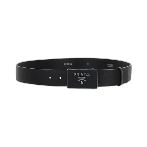 Prada Logo Plaque Buckle Belt