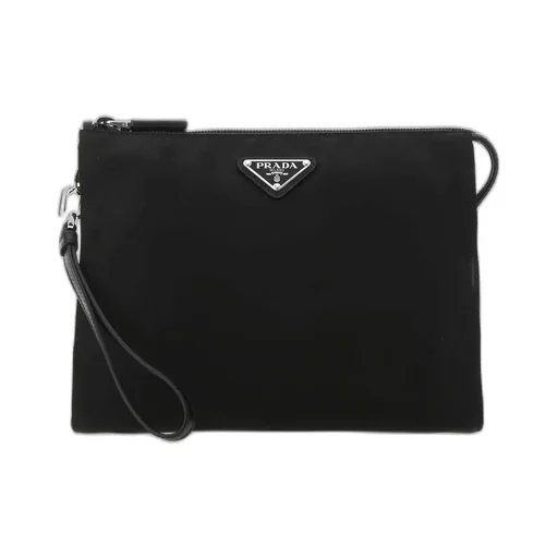Prada Logo Plaque Pouch