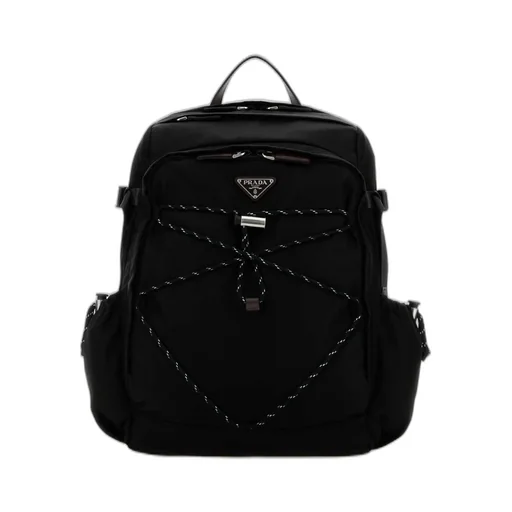 Prada Triangle-Logo Zipped Backpack