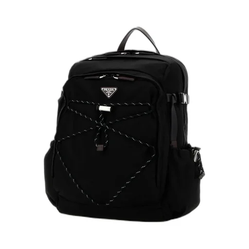 Prada Triangle-Logo Zipped Backpack