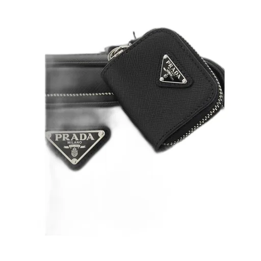 Prada Triangle-Logo Zipped Shoulder Bag