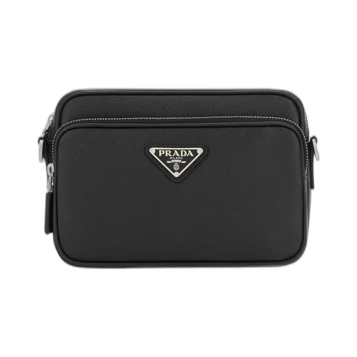 Prada Triangle-Logo Zipped Shoulder Bag
