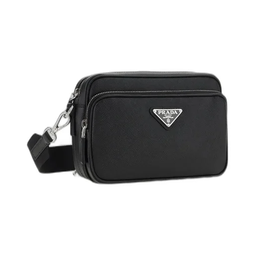 Prada Triangle-Logo Zipped Shoulder Bag