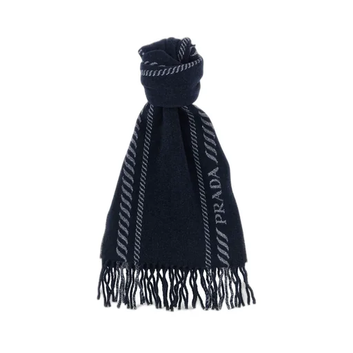 Prada Fringed Knitted Scarf