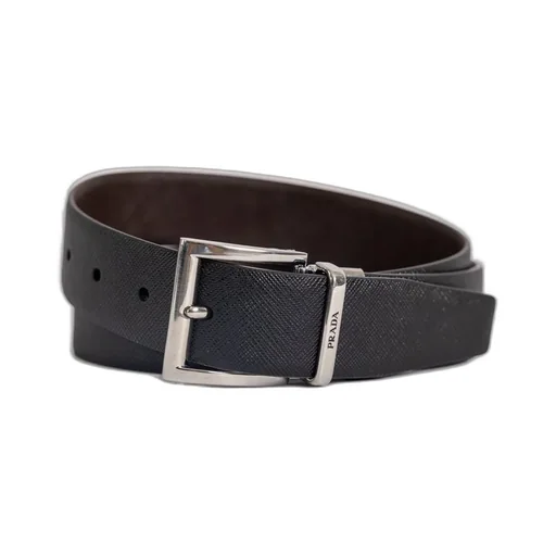Prada Logo-Engraved Buckle Belt