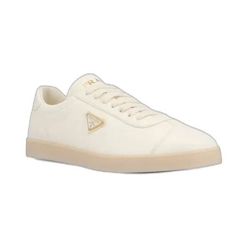 Prada Triangle Logo Plaque Low-Top Sneakers