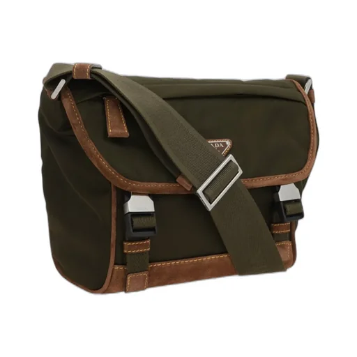 Prada Re-Nylon Triangle-Logo Panelled Messenger Bag