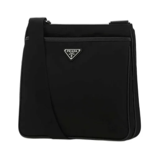 Prada Logo Plaque Zipped Messenger Bag