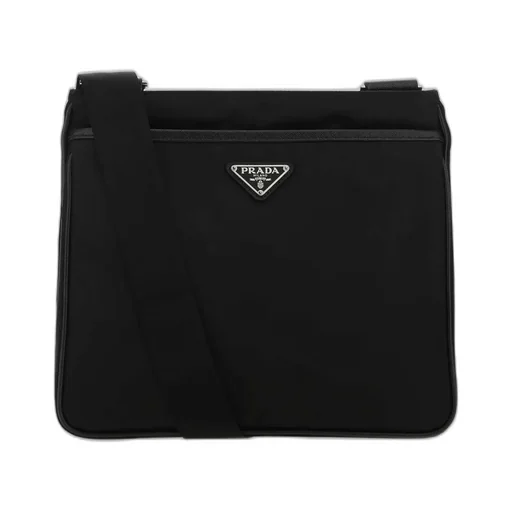 Prada Logo Plaque Zipped Messenger Bag