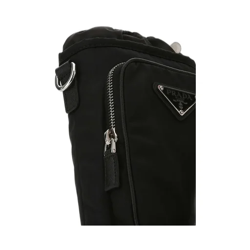 Prada Logo Plaque Zipped Phone Bag
