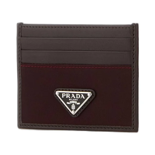 Prada Triangle-Logo Two-Toned Cardholder