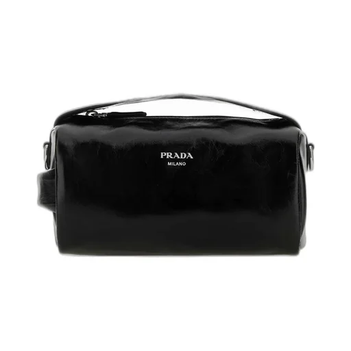 Prada Logo-Detailed Zip-Up Shoulder Bag
