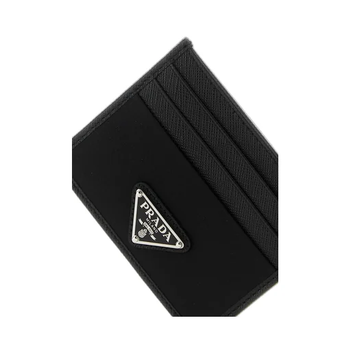 Prada Logo Plaque Slit Detailed Card Holder
