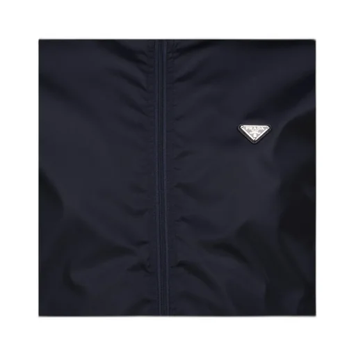 Prada Logo Plaque Zipped Jacket