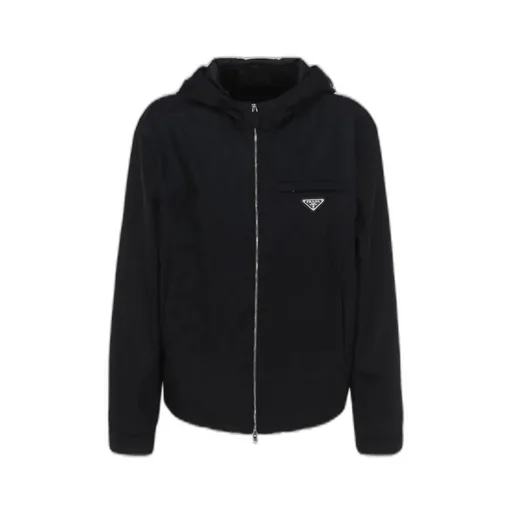 Prada Logo Plaque Zip-Up Jacket