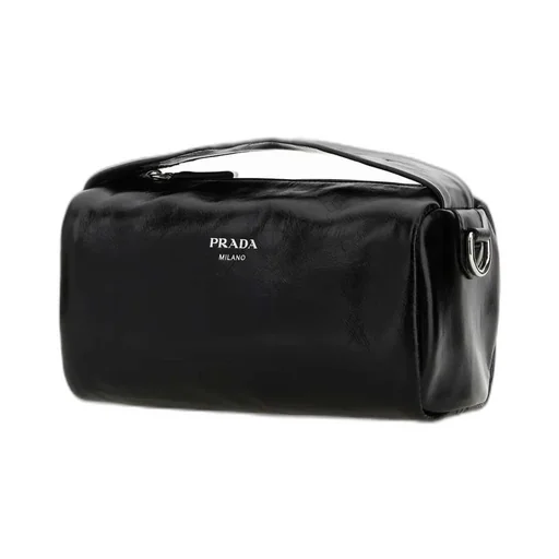 Prada Logo-Detailed Zip-Up Shoulder Bag