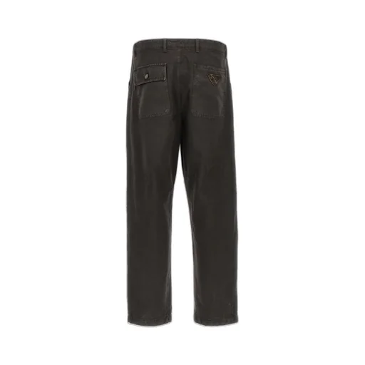 Prada Logo Detailed Wide-Leg Jeans