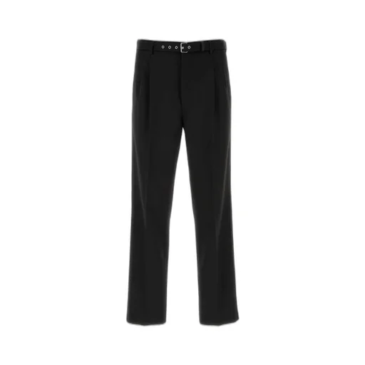 Prada Mid-Rise Belted Straight-Leg Trousers