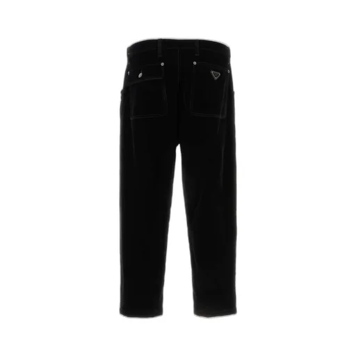 Prada Logo Plaque Straight Leg Trousers