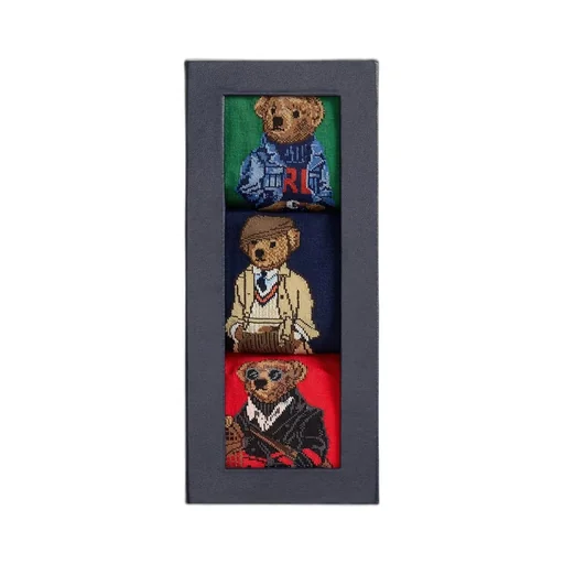 Polo Ralph Lauren Pack Of Three Bear-Motif Socks