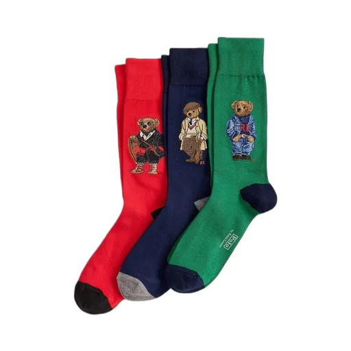 Polo Ralph Lauren Pack Of Three Bear-Motif Socks