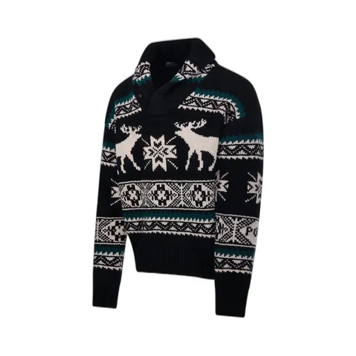 Polo Ralph Lauren Shawl Collar Patterned Jumper