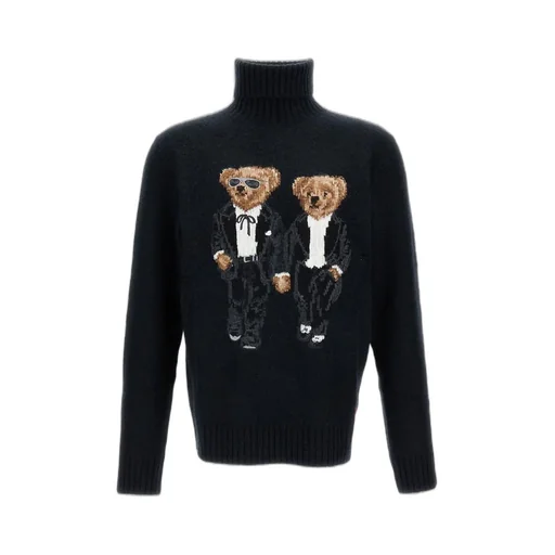 Polo Ralph Lauren Bear-Embroidered Turtleneck Jumper