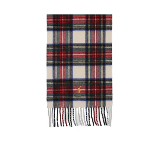 Polo Ralph Lauren Logo Detail Plaid Fringed Scarf