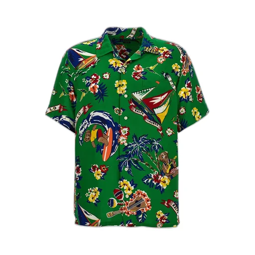 Polo Ralph Lauren Bear Surfer Printed Buttoned Shirt