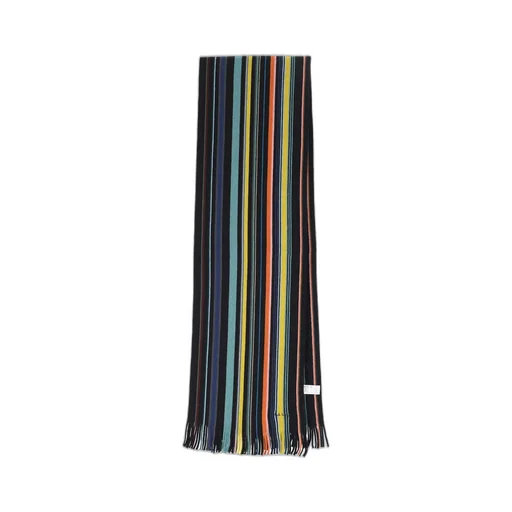 Paul Smith Striped Fringed Scarf