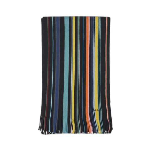 Paul Smith Striped Fringed Scarf
