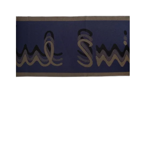 Paul Smith Logo Printed Fringed Edge Scarf