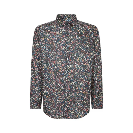 Paul Smith Floral Printed Curved Hem Shirt