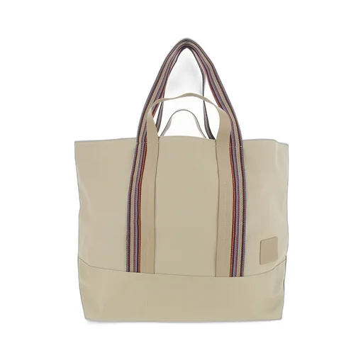 Paul Smith Logo Patch Stripe Detailed Tote Bag