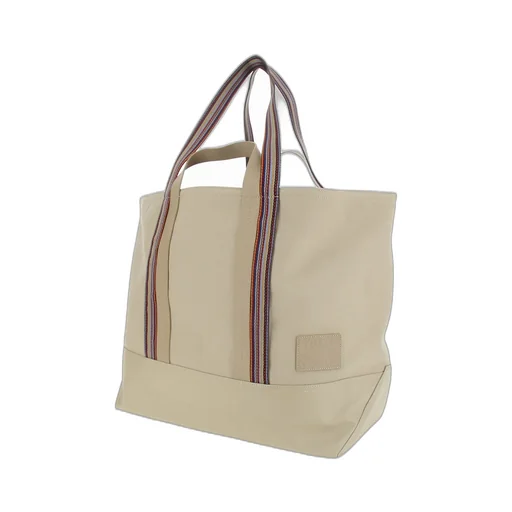 Paul Smith Logo Patch Stripe Detailed Tote Bag