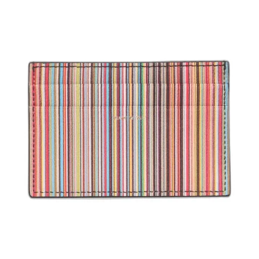 Paul Smith Logo Embossed Striped Cardholder