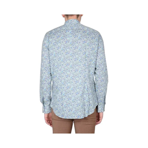 Paul Smith Floral-Printed Curved Hem Shirt