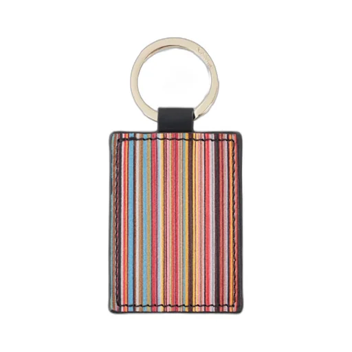 Paul Smith Logo Detailed Signature Stripe Keyring