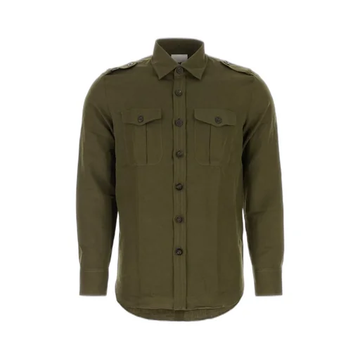 Pt Torino Long-Sleeved Epaulettes Buttoned Shirt