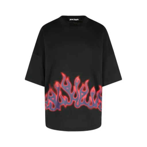 Palm Angels Flames Pattern Oversized T-Shirt